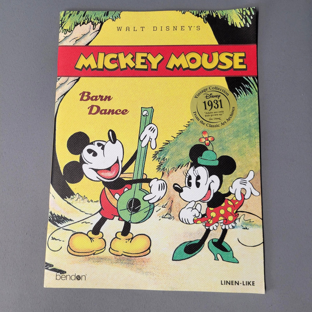 Disney Mickey Mouse Barn Dance Linen-Like 1931 Vintage Collection Book Bendon‎